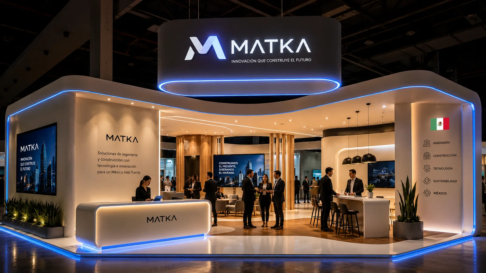 Stand premium para exposición diseñado y producido por Matka en CDMX